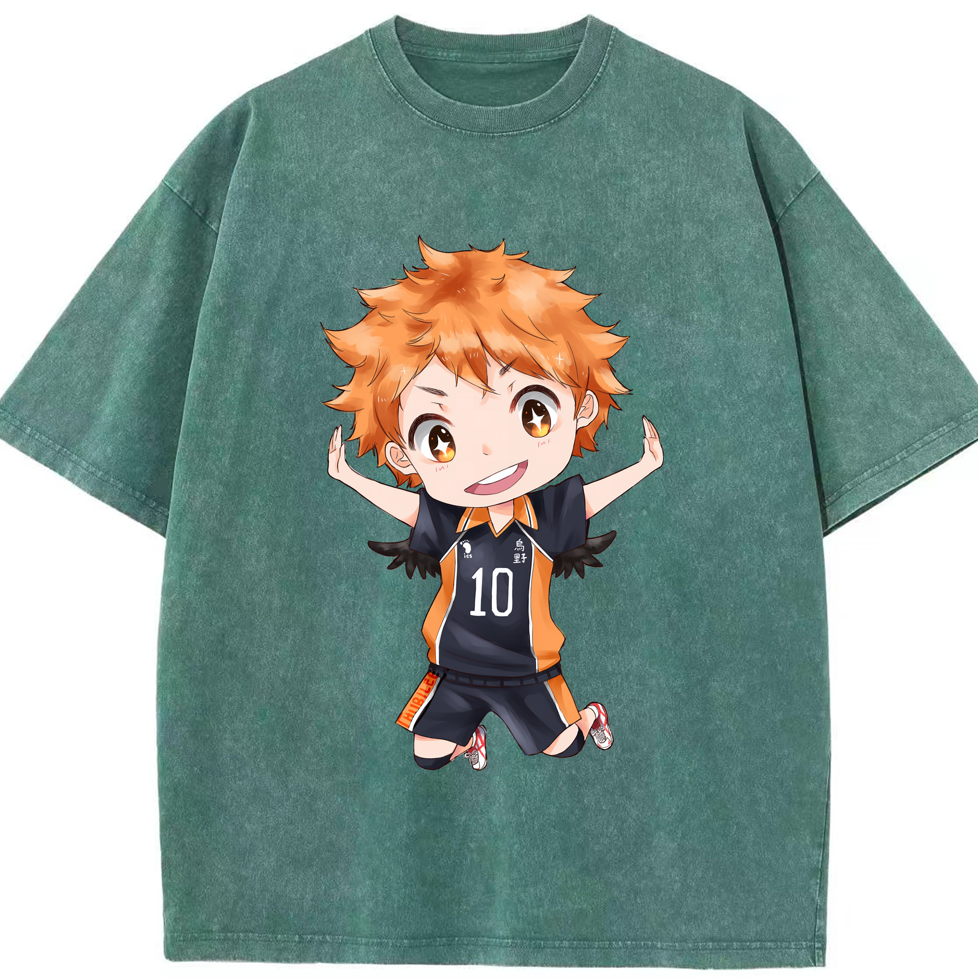 （画像用） ハイキュー!! Haikyu!! 綿100% ヴィンテージ風 半袖Tシャツ（フロントプリント）
